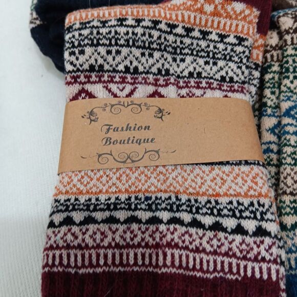 Men's Socks Lot of 5 Pairs Ethnic Style Retro Multi-Color Wool/Cotton/Polyester - Picture 6 of 6